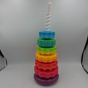 STACKABLE SPINNING GEAR TOY – MONTESSORI EDUCATIONAL RINGS 6 GEARS